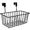 Generic 1 cestino portaoggetti a griglia con ganci, in metallo, da appendere, per cucina, organizer da cucina, colore nero