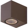 Planetitaly Applique Led da Parete per Esterno, Impermeabile IP65, Attacco GU10, Ideale per Balcone, Terrazza, Casa, Muro, Facciata Esterna, Negozio, Ingresso (Quadrato Corten, Senza lampada)