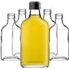 KADAX - Set di 5 flaconi in vetro da 200 ml con tappo a vite, flaconi vuoti da riempire, mini bottiglie per liquore, bottiglie per alcol (nero)