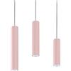 L+ Lampada a Sospensione GU10 Cilindrica in Metallo - Altezza H30cm - Cavo Regolabile 120cm - Made in Italy - Spot Design Moderno per Cucina e Soggiorno (Rosa)