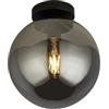 Licht-Erlebnisse Plafoniera paralume a sfera Ø 25 cm nero fumo grigio E27 vetro metallo design retrò plafoniera soggiorno illuminazione corridoio