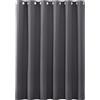 AMZYU Tende Oscuranti Termiche, 110 x 200 cm Tende Soggiorno Moderne Termiche Tende Termiche con Anelli Lavabile, Tinta Unita Antirumore per Porta Finestra, Grigio Scuro