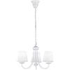 meineWunschleuchte Landhaus - Lampadario a 3 luci, con paralume in tessuto, colore: bianco, Ø 52 cm