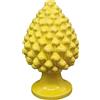 Sicilia Bedda - Pigna in Ceramica Siciliana - Prodotto realizzato interamente a Mano - Pigna decorativa (Giallo, 30_x_16Cm)