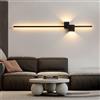 HEYUN Lampada Da Parete Interno Lungo Lampada A Muro Interni Moderno E Semplice Applique Da Parete Oscuramento Continuo Con Telecomando Per Camera Da Letto (Color : Nero, Dimensione : 120cm)