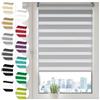 Sonello Tenda a Rullo Doppio Strato Giorno e Notte a Senza Foratura 90cm x 100cm Grigio, Facile Fissaggio a Clip Senza Viti, Tenda a Rullo Zebra per Finestra o Porta, Protezione Solare