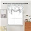 SMITHOOM Tenda Voile Foglie Ricamate Traslucide Tende a Pacchetto per Soggiorno Camera da letto Balcone Cucina Bagno, 80x140cm, Blu