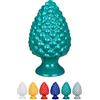 IlGruppone Pigna Siciliana Decorativa Colorata Dipinta Mano Soprammobile Pigne di Caltagirone Design Siciliano Decorativa Ornamentale - Verde - Grande