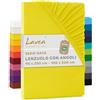 Lavea® Lenzuolo con Angoli Singolo 90x200 cm - 100% Cotone Morbido e Traspirante - per Materassi alti fino a 20 cm - con Elastico in Jersey - Giallo sole