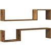 vidaXL Mensole da parete 2 pezzi vecchio legno 100x15x20cm legno di ingegneria, scaffale galleggiante, mensola per lavanderia, scaffale per CD