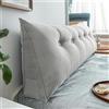 DEVINK Triangolare Cuscino Da Lettura Schienale Testata Letto Divano Imbottitura Poggiaschiena Antireflusso Adulti Cuscino Letto Matrimoniale, Cuscino Cervicale Dormire Lungo(100 x 50 x 20 CM,Gray)