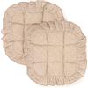 PARAMAISON Cuscini Coprisedia Shabby Chic Melange, Set da 2 pezzi, Trapuntato, Imbottito, Fissaggio con 4 Alette, 40x40 cm, Vari Colori