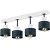 alfalux Lampada A Sospensione 4 Luci Lampada Da Soffitto LED Lampadario In Legno E Metallo Compatibile Con E27 Per Soggiorno Camera Da Letto Cucina AN60x7WE