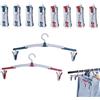 Urganvem Appendiabiti Pieghevoli in Plastica, 8 Pezzi, 360° Rotazione con Clip per Casa Hotel Viaggi Campeggio (Rosso, Blu)