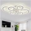 YUNZI Ventilatore Da Soffitto Con Luce E Telecomando, 76CM Lampadari Ventola, Con Luce LED Dimmerabile Per Soggiorno, 6 Velocità, 6 Luci, Reversibile DC Plafoniera Con Ventilatore-White