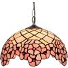 LYMSXAZOU Lampadario in stile Tiffany, lampadario a sospensione in vetro colorato da 12 pollici, lampadario vintage con fiori di ciliegio rosa, per cucina, sala da pranzo, soggiorno, camera da letto, corridoio