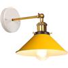 iDEGU Lampada da Parete Interno Vintage, 22cm Applique da Parete Retrò Lampadario Plafoniera Orientabile E27 Illuminazione da Parete Moderna per Camera da Letto, Soggiorno, Corridoio (Giallo)