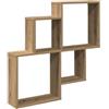 vidaXL Scaffale a Parete Rovere Artigianale 80x15x78,5 cm Truciolato, mensola da Muro Galleggiante, mensola sospesa, mensola da Muro per Garage
