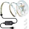 GLEDOPTO ZigBee 3.0 DC 5V USB TV Retroilluminazione USB Led Strip Controller Pro Kit con 2M RGBCCT IP20 Striscia Luci Compatibile con Amazon Echo Plus SmartThings APP/Voice Control/RF Remote Control