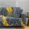 Morbuy Copridivano Elasticizzato Universale con Braccioli, Copridivano Stampa semplicità, Fodera per Divano Allungabile Antiscivolo AntiGraffio Sofa Protettore (Foglia Banana,3 posti(190-230cm))