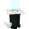 Partenopeautensili® Faretto segnapasso calpestabile lampada da incasso con attacco GU10 impermeabile IP65 per esterno giardino Viali sentieri By Universo (Quadrato Luce Bianca fredda 6500k)