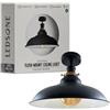 LEDSone Lampada da soffitto retrò vintage con rosone e portalampada in metallo retrò antico Edison E27 IP20 Lampada a vite cablata (Nero)