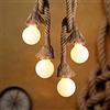 Chao Zan Lampada a sospensione a sospensione vintage in corda di canapa da 50 cm, plafoniera in stile country retrò industriale E27 perfetta per la sala da pranzo Ristorante Bar Cafe (doppia lampadina)