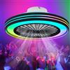 ZOMLBOF Ventilatore da Soffitto RGB,Dimmerabile,Silenzioso Plafoniera Ventilatore con Telecomando,6 Velocità Reversibile,Lampadario Ventilatore per Camera,Tempistica,Soggiorni