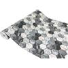 DecoMeister Pellicola Adesiva per Mobili 45x1500 cm - Carta Adesiva Effetto Pietra per Rivestimento Mobili Cucina, Tavoli e Armadi - Pellicola Decorativa Lavabile in PVC - Piastrelle Esagonali