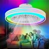 ZOMLBOF Ventilatore da Soffitto RGB,Dimmerabile,Compatibile con ALEXA,Silenzioso Plafoniera Ventilatore con Telecomando,6 Velocità Reversibile,Lampadario Ventilatore Camera,Tempistica,Soggiorni