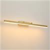 Hertl Lampada frontale a specchio color oro Lampada da bagno moderna, illuminazione a LED for immagini e display, lampade da parete regolabili for vanità da bagno for bagno del ristorante dell'hotel(L