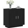 vidaXL Credenza Rovere Nero 80 x 40 x 75 cm Legno Multistrato, Credenza Moderna, Mobile Rettangolare, Arredamento Chic, Soluzione per Salotto, Cabinet Funzionale