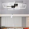 LIUYU Lampadario Soggiorno LED Soffitto Dimmerabile, Plafoniera Moderna con Telecomando, 90x60cm 75W Rettangolare Nero e Bianco, per Camera da Letto