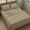Generico Completo Letto Una Piazza e Mezza (130x200) Lenzuola in Microfibra Anallergica, Manifattura Made in Italy, Set Completo 4 Pezzi con 1 Federa Cuscino Inclusa, Bed Sheets (Tortora)