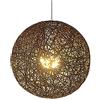 CHUNGYANG Lampada A Sospensione Moderna In Rattan Lampada A Sospensione Semplice In Vimini Di Bambù Lampada A Sospensione A Sfera Di Canapa Lampadario Di Personalità Creativa E26 Luci A Sospensione Co