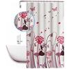 VR VETRINEINRETE Vetrineinrete® Tenda per doccia vasca da bagno impermeabile pvc 12 ganci decorata con fiori e farfalle 200x240 cm