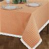 INTRECCI Tovaglia Amour 10/12 Posti, Rettangolare, in Cotone, 140x240 cm, Fantasia Quadri Scozzese, Orli Decorativi, 100% Cotone Oeko-Tex, Azo Free, Lavabile in Lavatrice, Colore: Ruggine
