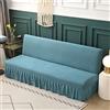 DOTBUY-SHOP Copridivano Senza Braccioli con Gonna Elasticizzato Copridivano 3 Posti Universale Fodera per Divano Senza Braccioli per Soggiorno Casa (190-220cm,Blu)
