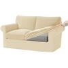 KYJSW Copridivano in Velluto 1/2/3/4 Posti, Copridivani Ektorp Elasticizzato Antiscivolo con Fodera Separata per Schienale E Federa per Cuscino (Colore Beige,2 Posti 5 PCS)
