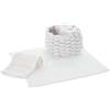 Casatessile Set Lavette Bagno con Cestino TALLIN Asciugamani Ospiti, Lavette Spugna Cotone per Viso Bidet, Bambini - Bianco