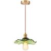 iDEGU Lampada a Sospensione Vintage in Vetro, 22cm Retro Lampadario Paralume in Vetro Plafoniera E27 Moderna Illuminazione da Soffitto Decor Lampada per Camera da Letto Cucina Caffetteria (Verde)