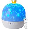 Generic Proiettore di luce notturna a forma di stella, lampada portatile con musica, proiettore da soffitto rotante a 360°, per camera da letto, camera da letto, parete, sonno rilassante luce notturna