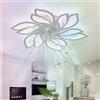 Dfiacn RGB Lampadario Con Ventilatore Da Soffitto Dimmerabile Reversibile Memoria Ventilatore Soffitto Con Luce Con Telecomando APP 6 Velocità Cameretta Silenzioso Lampadario Ventilatore Timer