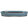 CERTRE - Vaso Bonsai Ovale in Gres, Modello Pisa, Made in Italy, Colore Azzurro Cielo (Smaltato)| Misure esterne 28,5x17,5x3,5 cm