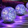 Mayhug 2 luci solari da giardino, in vetro incrinato, decorazione per esterni, impermeabili, decorative, per paesaggio, vialetto, cortile, cortile, prato, vialetto, giardino, decorazione (luce colorata)