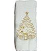 RICAMI FIORENTINI BALDI Idea Regalo Natale. Set 2 Asciugamani Viso + ospite, Spugna di Cotone 100% con Ricamo Natale. Made in Italy (Golden tree)