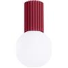 SOLLUX lighting Lampada da Soffitto - Lampadario in Alluminio e Vetro -1 Paralume - Lampadina LED - Rosso Bordeaux Halo