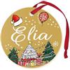 Corredino Neonato Pallina di Natale Personalizzata con Nome Elia, Decorazione Natalizia 100% Italiana, colore oro da 8 cm (oro, Elia)