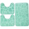 Corredocasa Set 3 Pezzi Tappetini da Bagno Antiscivolo in Memory Foam Morbidi e Assorbenti con Disegno Cuori - Tappeto Grande 2 Contorno WC - Vari Colori Eleganti per Arredo Bagno (Tiffany)
