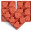 homEdge Stampo in silicone a 6 cavità a forma di cuore, 3 confezioni di stampi a forma di cuore per realizzare sapone fatto a mano, cioccolato, candele di sapone e gelatina - marrone